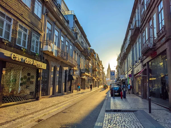 Porto Portugal Temmuz 2022 Trindade Caddesi Nin Geleneksel Cephesi Akşam — Stok fotoğraf