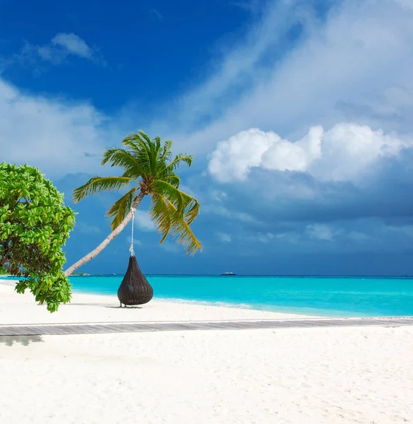 Μαλδίβες Θέρετρο Παραλία Πανοραμικό Τοπίο Καλοκαίρι Διακοπές Ταξίδια Διακοπών Φόντο — Φωτογραφία Αρχείου