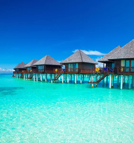 Bungalov Vodě Maledivy Oceán Vody Krajiny — Stock fotografie