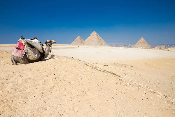 Pyramiden Mit Einem Schönen Himmel Von Giza Kairo Ägypten — Stockfoto