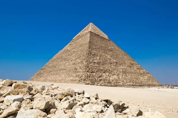 Pyramiderna Med Vacker Himmel Giza Kairo Egypten — Stockfoto