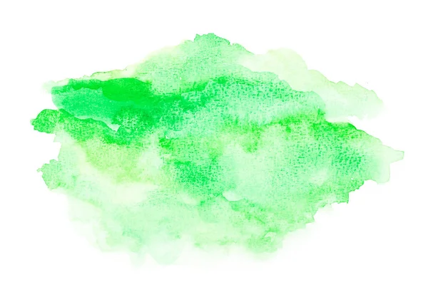 Beyaz Arka Planda Soyut Yeşil Suluboya Resim Boyası — Stok fotoğraf