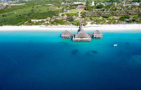 Die Wunderschöne Tropische Insel Sansibar Aus Der Luft Meer Strand — Stockfoto