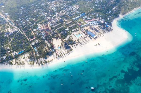 Pięknej Tropikalnej Wyspie Zanzibar Ptaka Morze Zanzibar Beach Tanzania — Zdjęcie stockowe