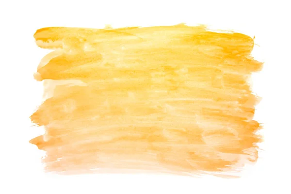 白色背景上的水彩颜料 橙色水彩旗 — 图库照片