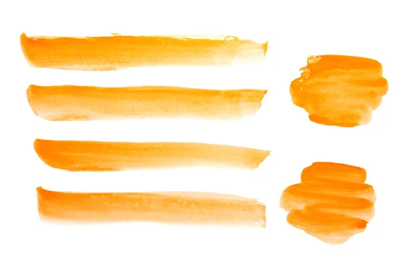 Abstract Watercolor Paint Isolated White Background Orange Watercolor Banner — Stock Photo, Image