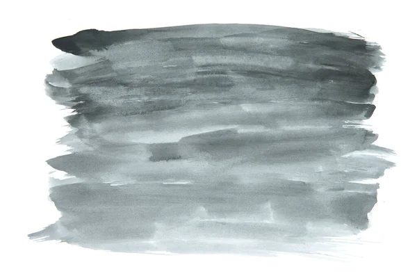 Fekete Akvarell Absztrakt Festett Tinta Stroke Beállítva Akvarell Papír — Stock Fotó