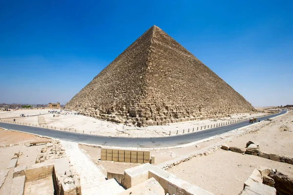 Piramitleri Ile Güzel Bir Gökyüzü Giza Cairo Egypt — Stok fotoğraf