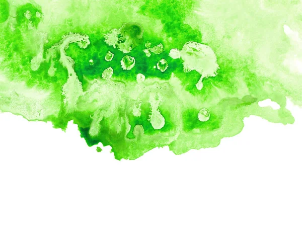 Abstracto Verde Acuarela Arte Mano Pintura Sobre Fondo Blanco —  Fotos de Stock