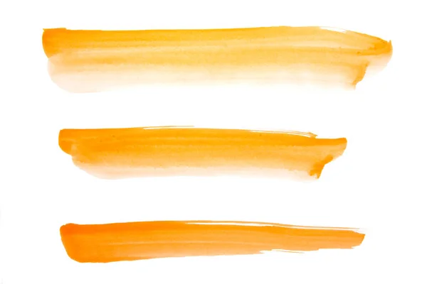 白色背景上的水彩颜料 橙色水彩旗 — 图库照片