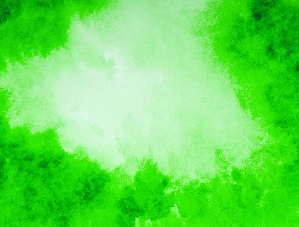 Zielone Tło Akwarela Ręcznie Malowane Pędzlem — Zdjęcie stockowe