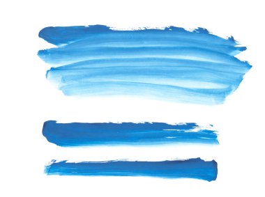 Suluboya. Suluboya kağıda yazılmış mavi soyut mürekkep darbeleri. 