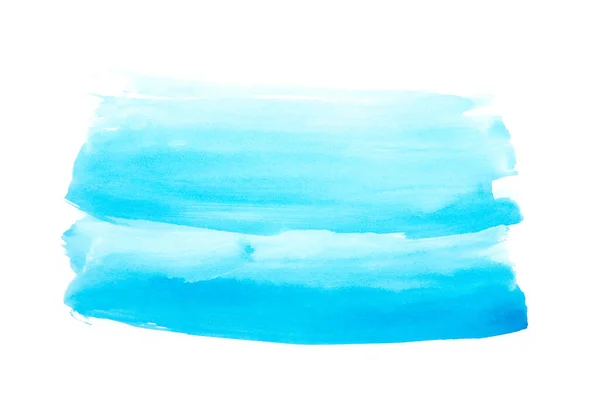 Watercolor Blue Abstract Painted Ink Strokes Set Watercolor Paper — Stock Photo, Image