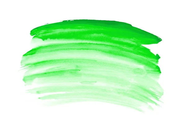 Zielona Farba Akwarelowa Izolowana Białym Tle Zielony Baner Akwarelowy — Zdjęcie stockowe