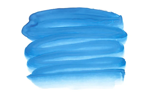 Acquerello Pennellate Inchiostro Dipinte Astratte Blu Impostate Carta Acquerello — Foto Stock