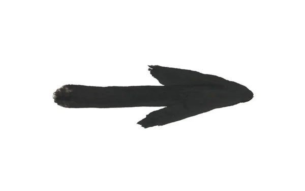 Beyaz Arkaplanda Çizimi Suluboya Oku Siyah — Stok fotoğraf