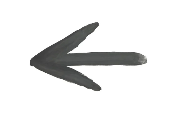Flecha Acuarela Dibujada Mano Negro Sobre Fondo Blanco — Foto de Stock