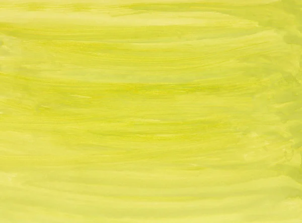 黄色水彩画背景 用画笔画的手 — 图库照片