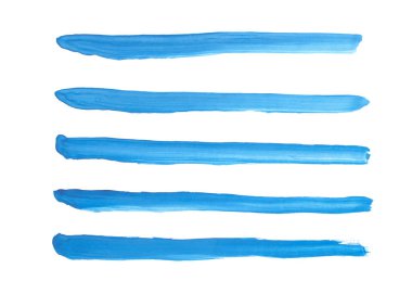 Suluboya. Suluboya kağıda yazılmış mavi soyut mürekkep darbeleri. 