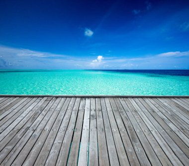 Plaj ve tropikal deniz. doğa arkaplanı