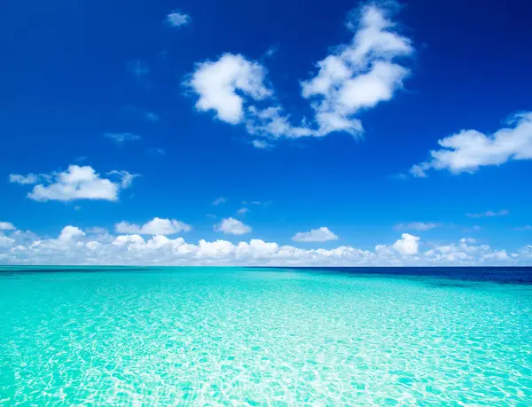 Caribbean Sea Perfect Sky Beach Beautiful Tropical Sea — Stock Photo, Image