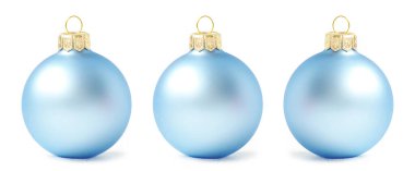 blue christmas balls  isolated on a white