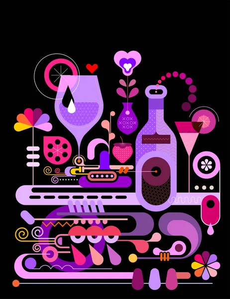 Diseño Color Aislado Sobre Fondo Negro Cocktail Making Vector Illustration — Vector de stock