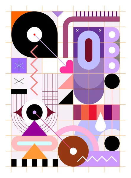 Mélange Décoratif Formes Géométriques Abstraites Éléments Design Fond Vectoriel — Image vectorielle