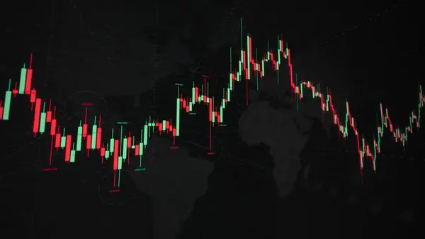 Krypto Chart Der Handelsplattform Abstrakter Handel Makro Nahaufnahme Kerzenhalter Auf Stockfoto
