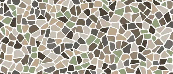 Mosaic Pebble Stone Ground Pattern Rock Texture Pebble Gravel Cobblestone Stock Vector