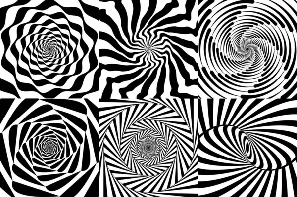 Hypnotic Spiral Swirl Psychedelic Hypnosis Patterns Vector Swirling Black White Vector Graphics