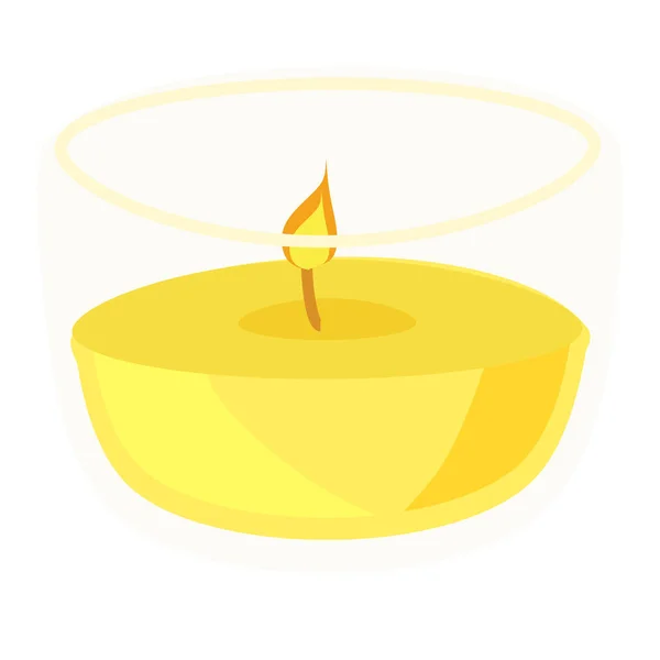 Candle Glass Cup Vector Illustration Flat — Stock Vector