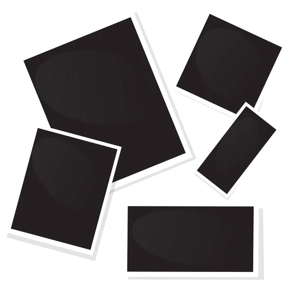 Blank Photographs Cards Template Vector Illustration Flat — Stock Vector