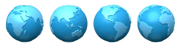 Planet Earth Globe Icons Isolated White Background — Zdjęcie stockowe