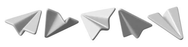 Set Folded Paper Planes Isolated White Background — Zdjęcie stockowe