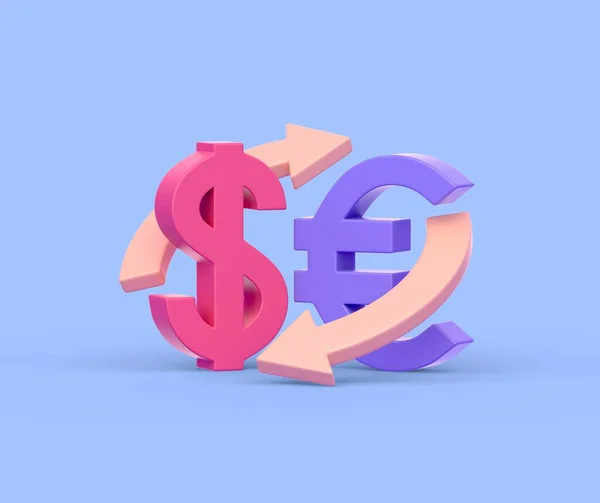 Currency Exchange Euro Dollar Conversion Icon Concept Business Finance Banking — Zdjęcie stockowe