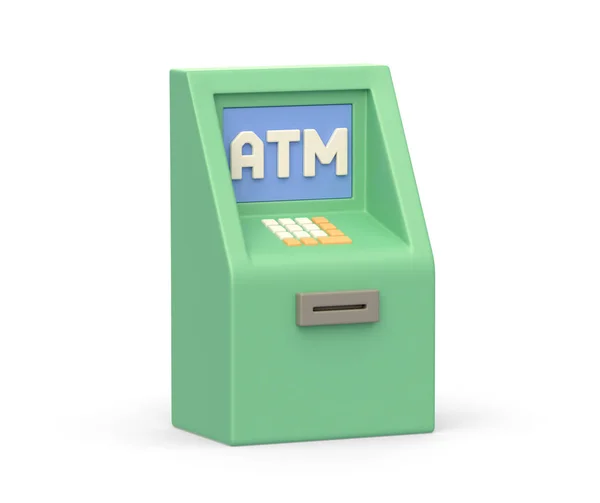Realistic Icon Atm Automatic Deposit Machine Isolated White Background Finance — 스톡 사진