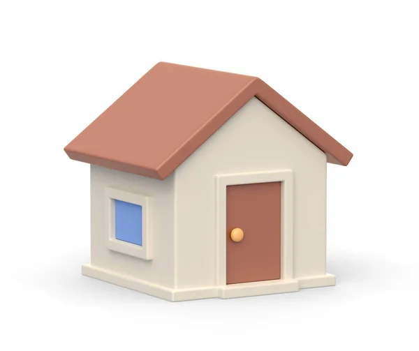 Realistische Ikone Des Hauses Für Immobilien Isoliert Auf Weißem Hintergrund — Stockfoto