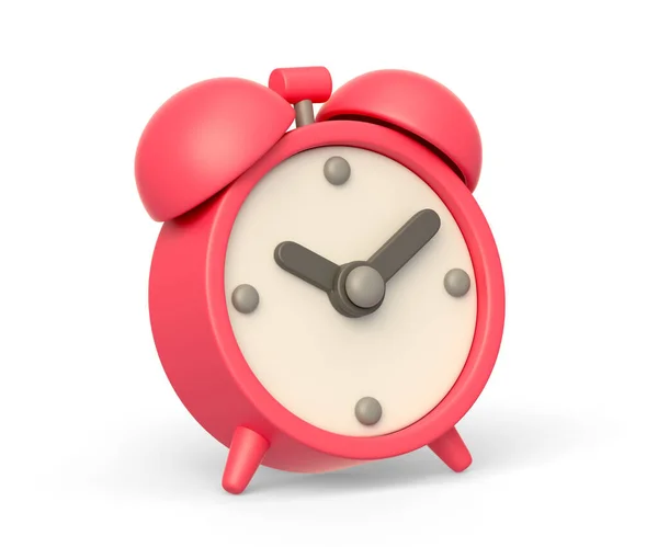 Realistic Icon Red Alarm Clock Isolated White Background Illustration — Stock Photo, Image