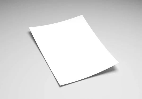 Leeres Blatt Papier Auf Weißem Hintergrund Poster Oder Flyer Attrappe — Stockfoto