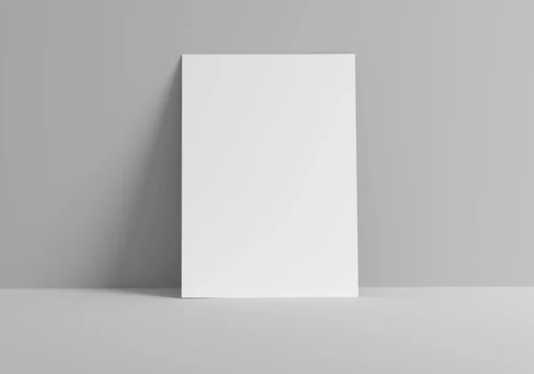 Feuille Papier Vierge Sur Fond Blanc Affiche Flyer Maquette Modèle — Photo