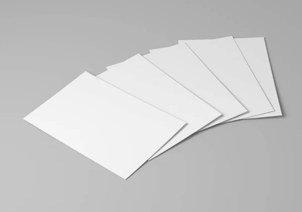 白底空白纸 定制设计的海报或传单模型或模板 3D说明 图库图片