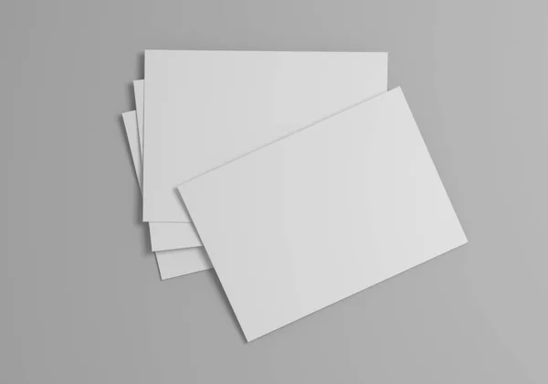 白底空白纸 定制设计的海报或传单模型或模板 3D说明 图库图片