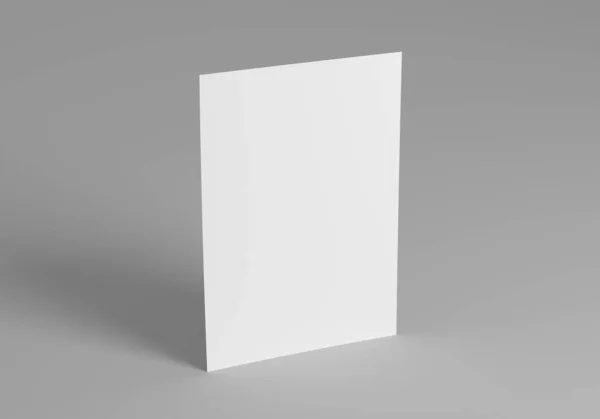 白底空白纸 定制设计的海报或传单模型或模板 3D说明 图库照片