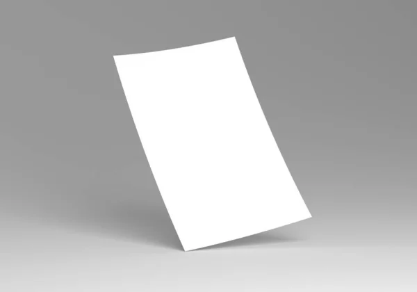 Чистый Лист Бумаги Белом Фоне Плакат Листовка Макет Шаблон Пользовательского Стоковая Картинка