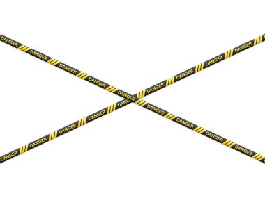 Beyaz arka planda tehlike bandı. Vektör illüstrasyonu.