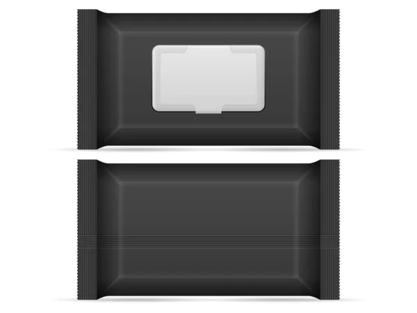 白い背景にセットされたウェットワイプパッケージ ベクターイラスト — ストックベクタ