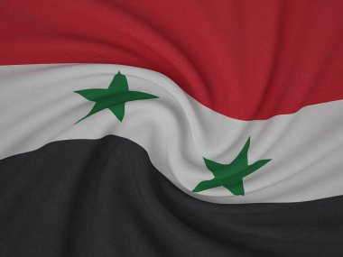 Suriye bayrağının çarpık arka planı. 3d illüstrasyon.