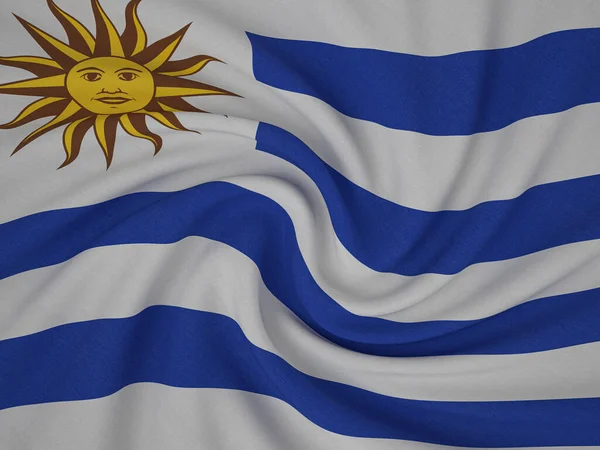 Vridna Tyg Uruguay Flagga Bakgrund Illustration — Stockfoto