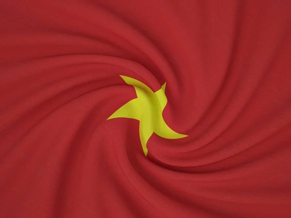 Vridna Tyg Vietnam Flagga Bakgrund Illustration — Stockfoto